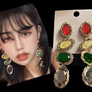 💧Colorful Rhinestone Oversized Earrings
